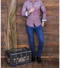 Eight X - Blended Button Down Shirt With Trim