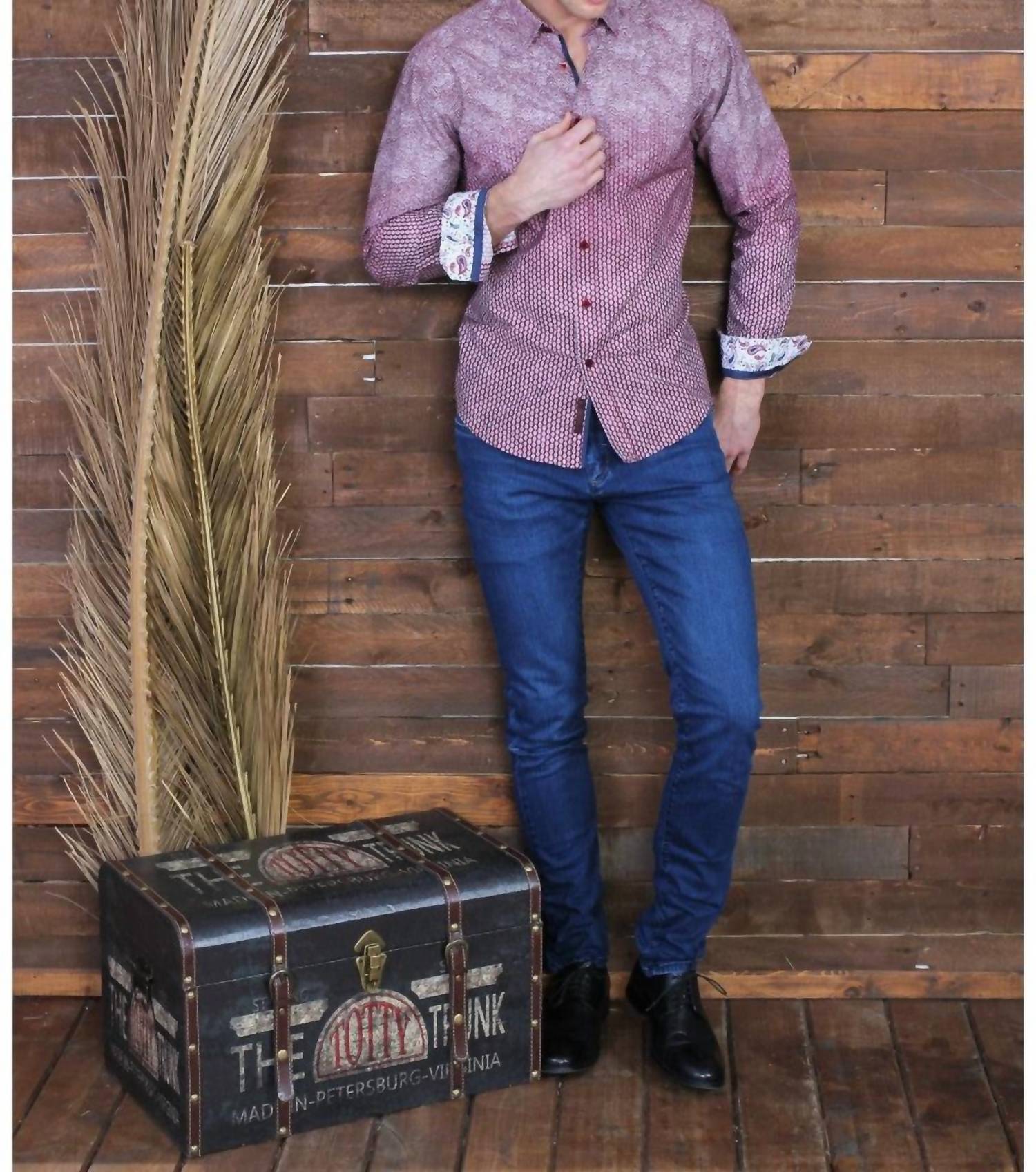 Eight X - Blended Button Down Shirt With Trim