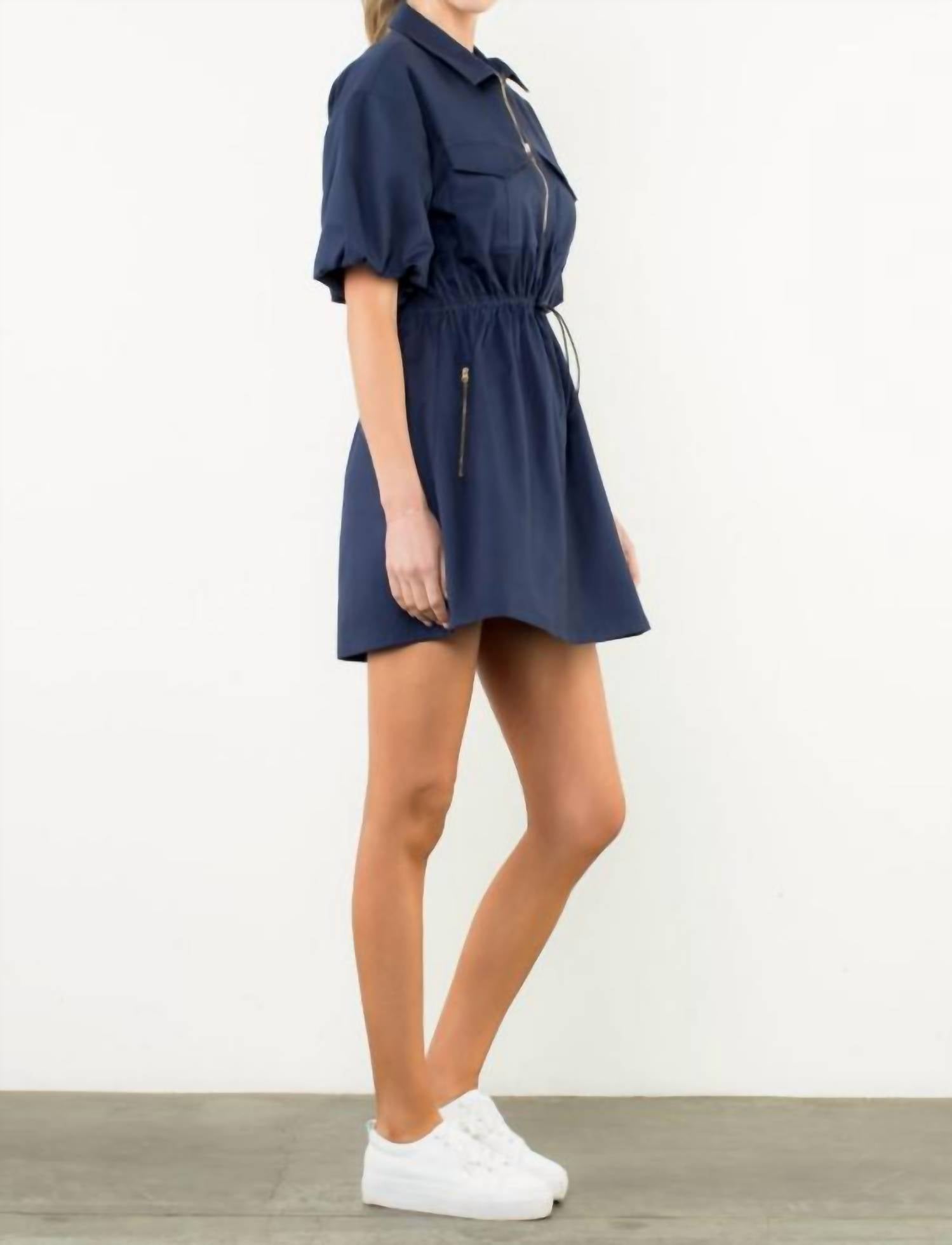 Thml - Puff Sleeve Half-zip Dress