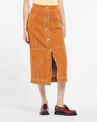 Barrie - Suede Effect Long Midi Skirt