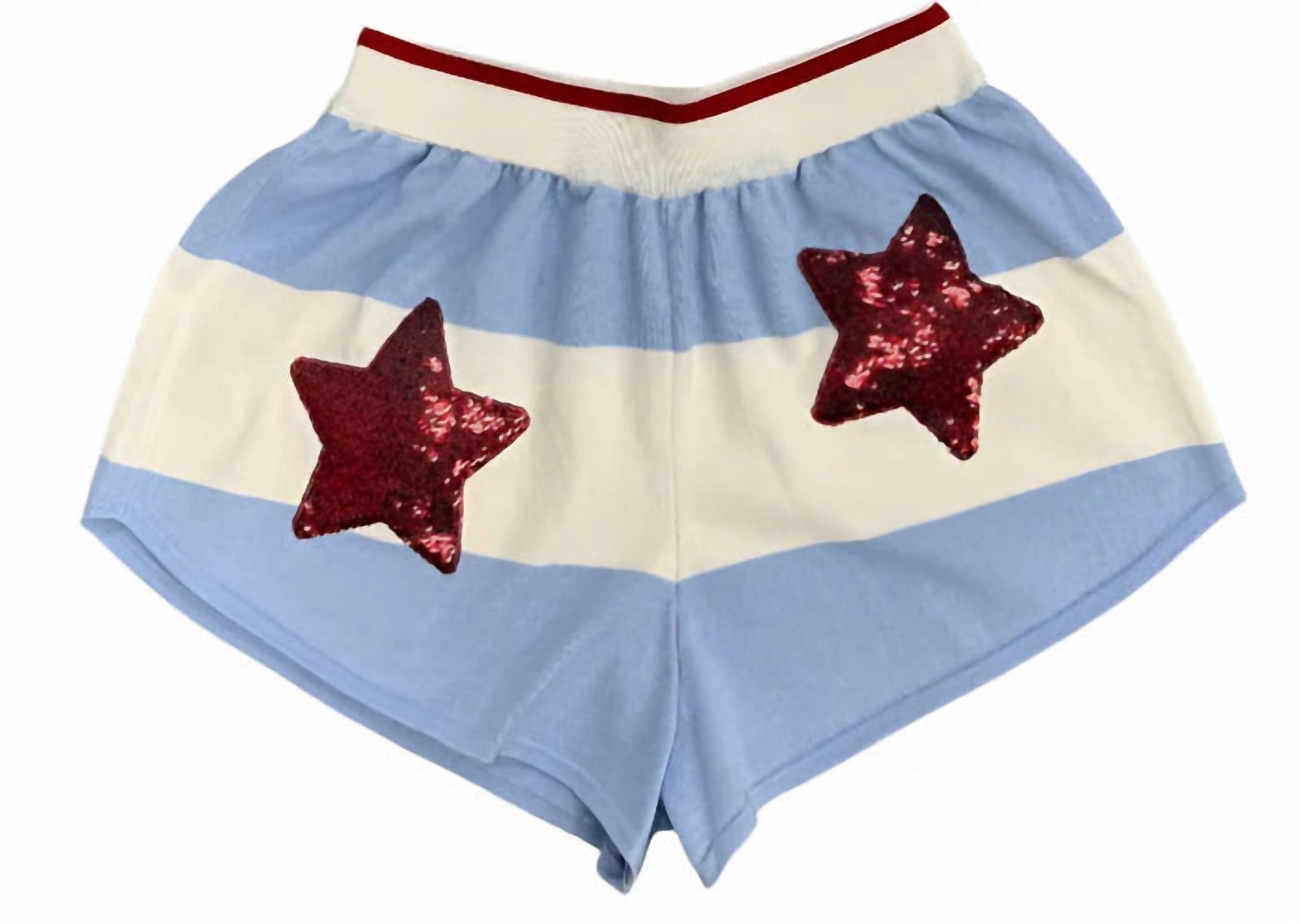 Brianna Cannon Nantucket Stripe Shorts With Stars in blue - women's shorts - view 5