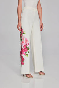 Joseph Ribkoff - Floral Print Scuba Crepe Wide-leg Pants