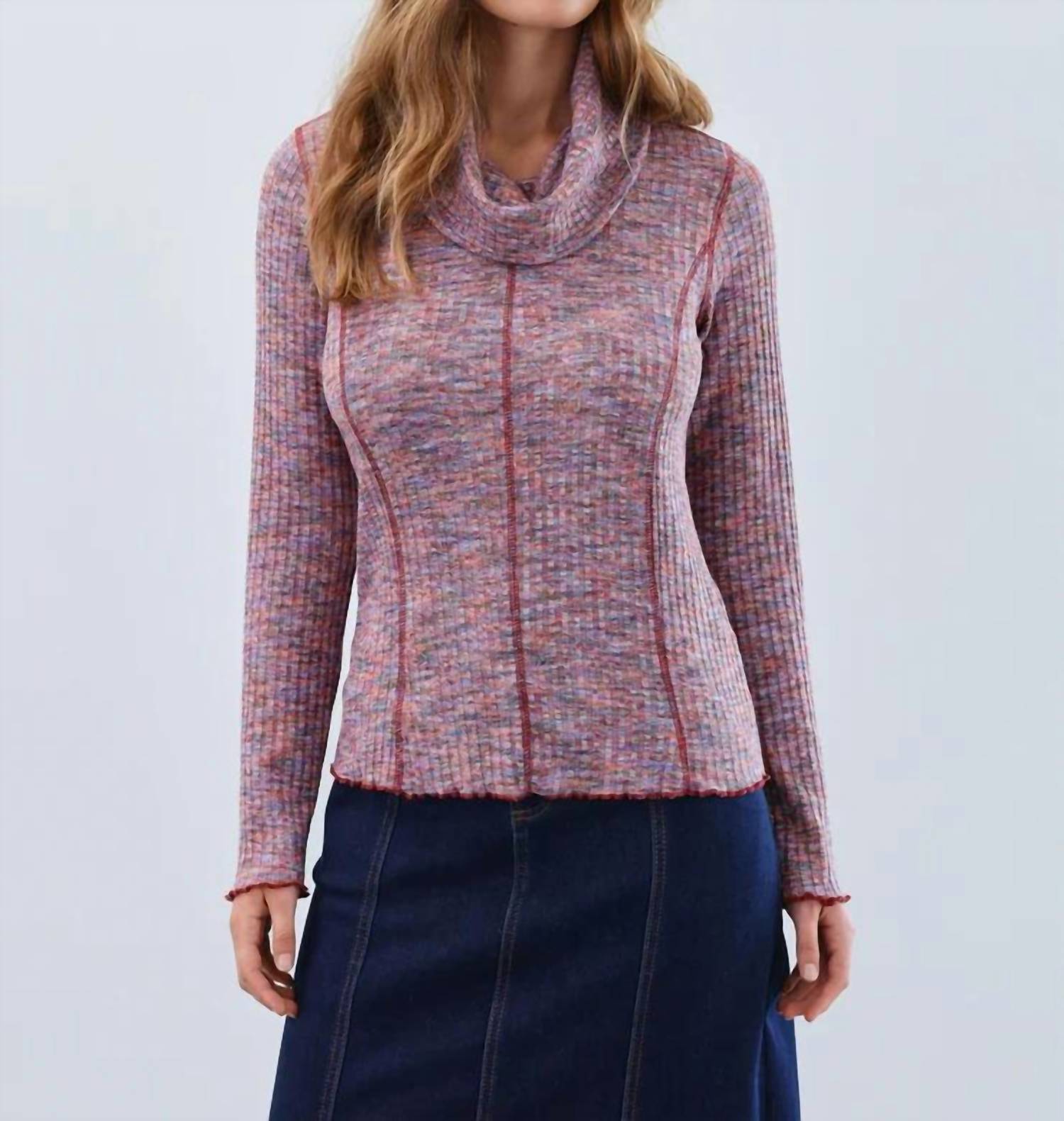 Fdj - Liana Long Sleeve Cowl-neck Top