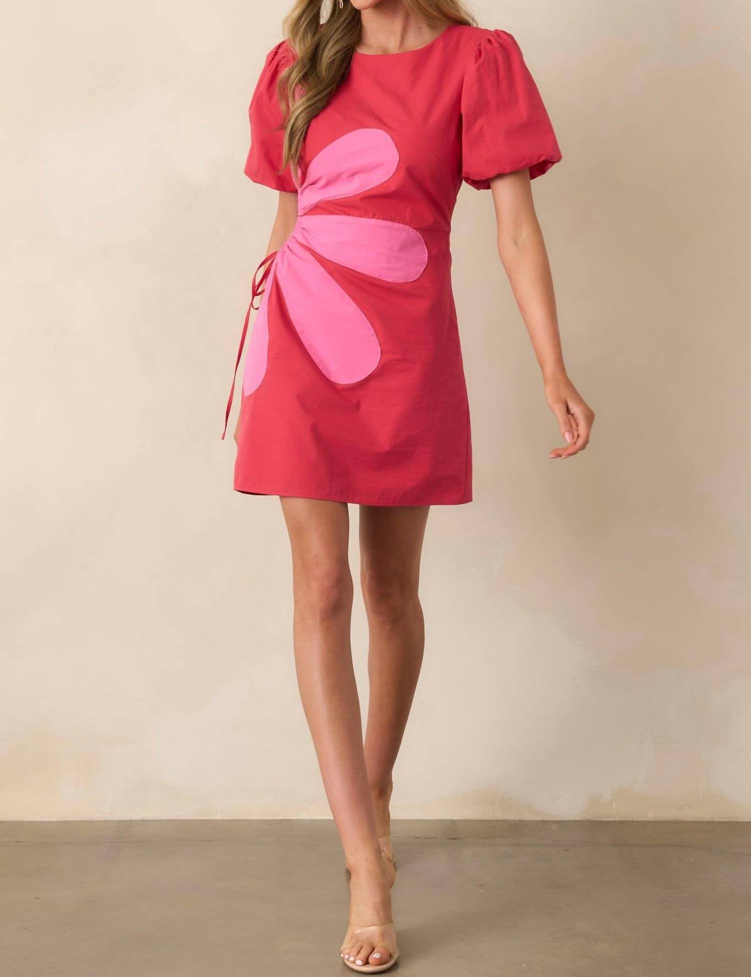 Strut & Bolt - Side Cut Out Flower Detail Dress