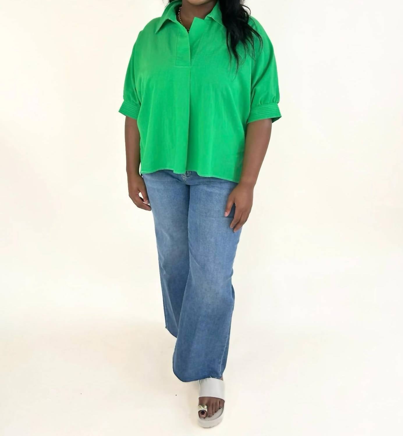 Entro - Sutton Split Neck Blouse