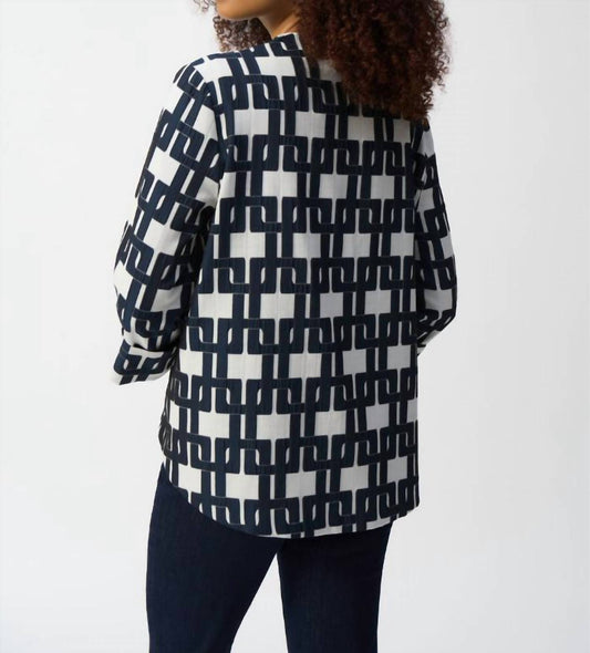 Joseph Ribkoff - Women's Geo Print Trapeeze Blouse