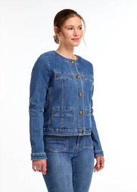 Fdj - Denim Collarless Jacket