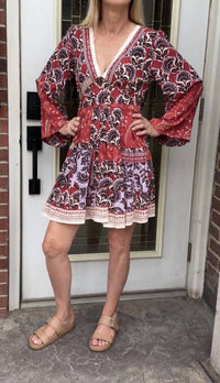 Angie - Celeste V Neck Long Sleeve Dress