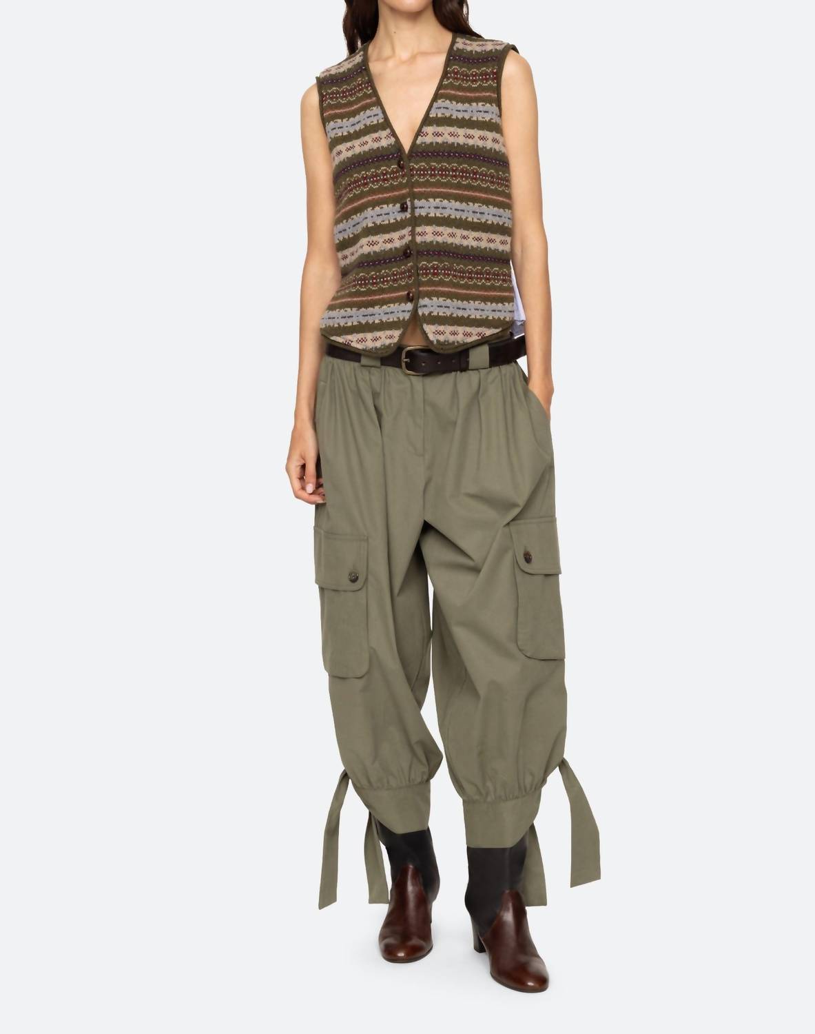 Sea - Ciara Fair Isle Knit Combo Vest