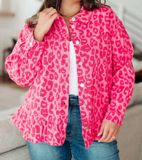 Jodifl - Wild At Heart Animal Print Button Down Jacket