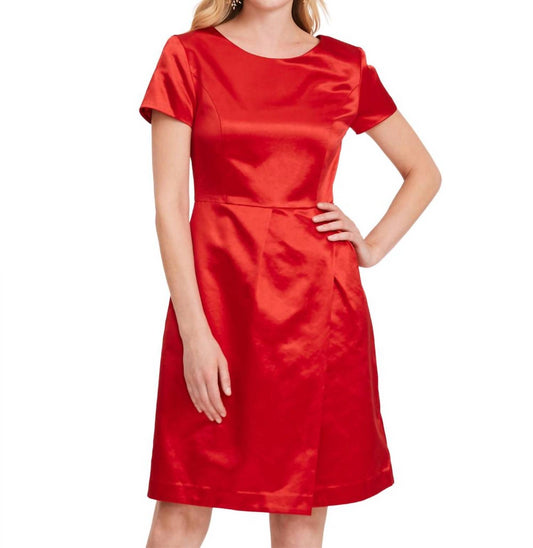 Tyler Boe - red satin dress