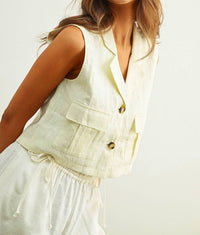 Miou Muse - Women's Linen Cargo Vest