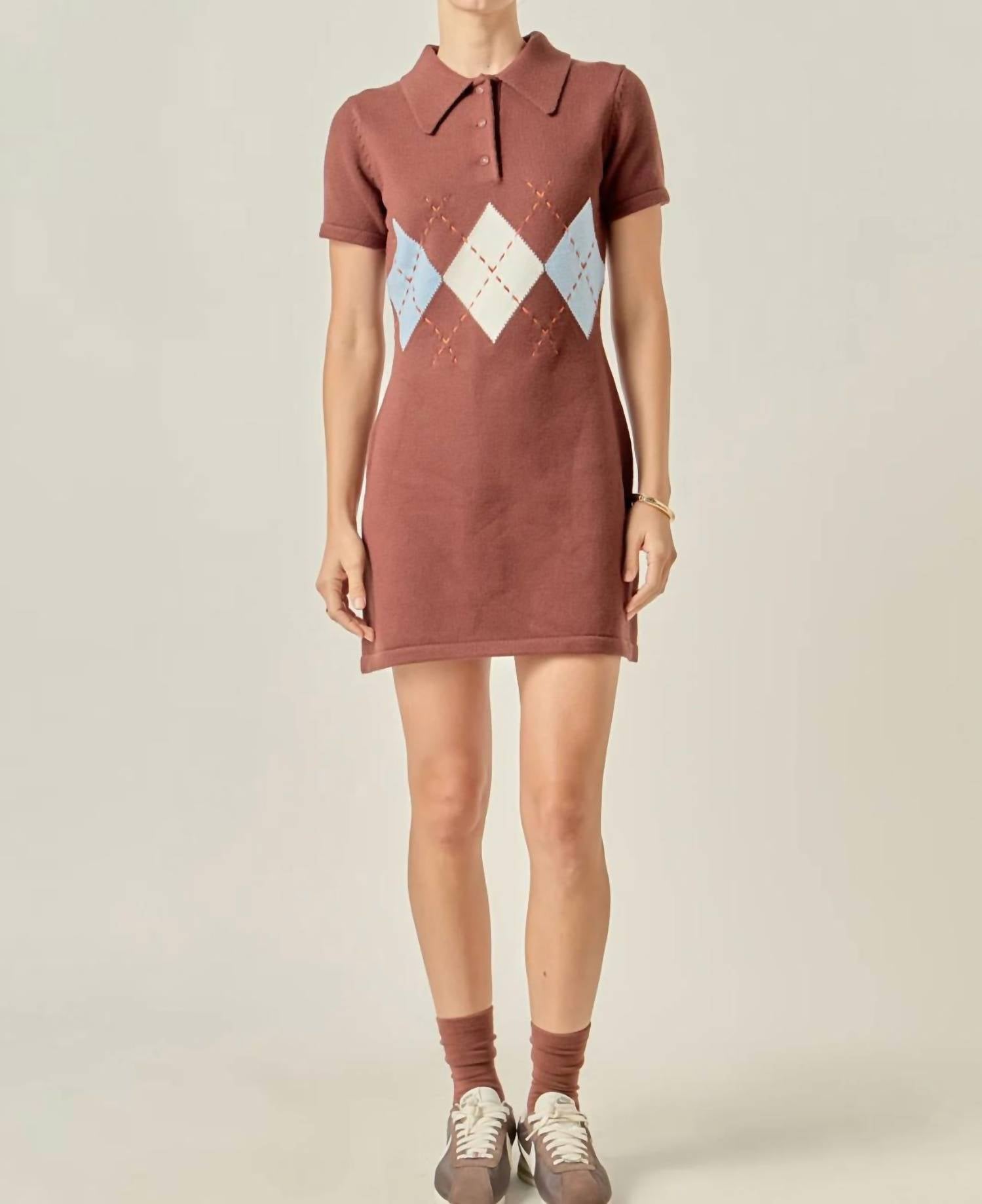 English Factory - Argyle Mini Dress