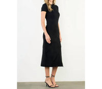 Thml - Noir Suede Slit Midi Skirt