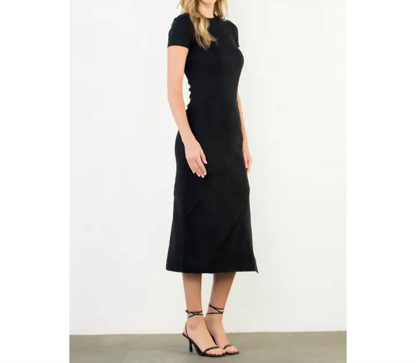 Thml - Noir Suede Slit Midi Skirt