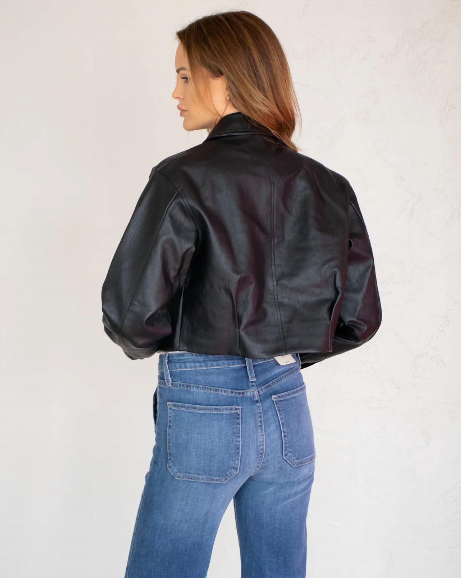 Evolving Vegan Leather Crop Shacket