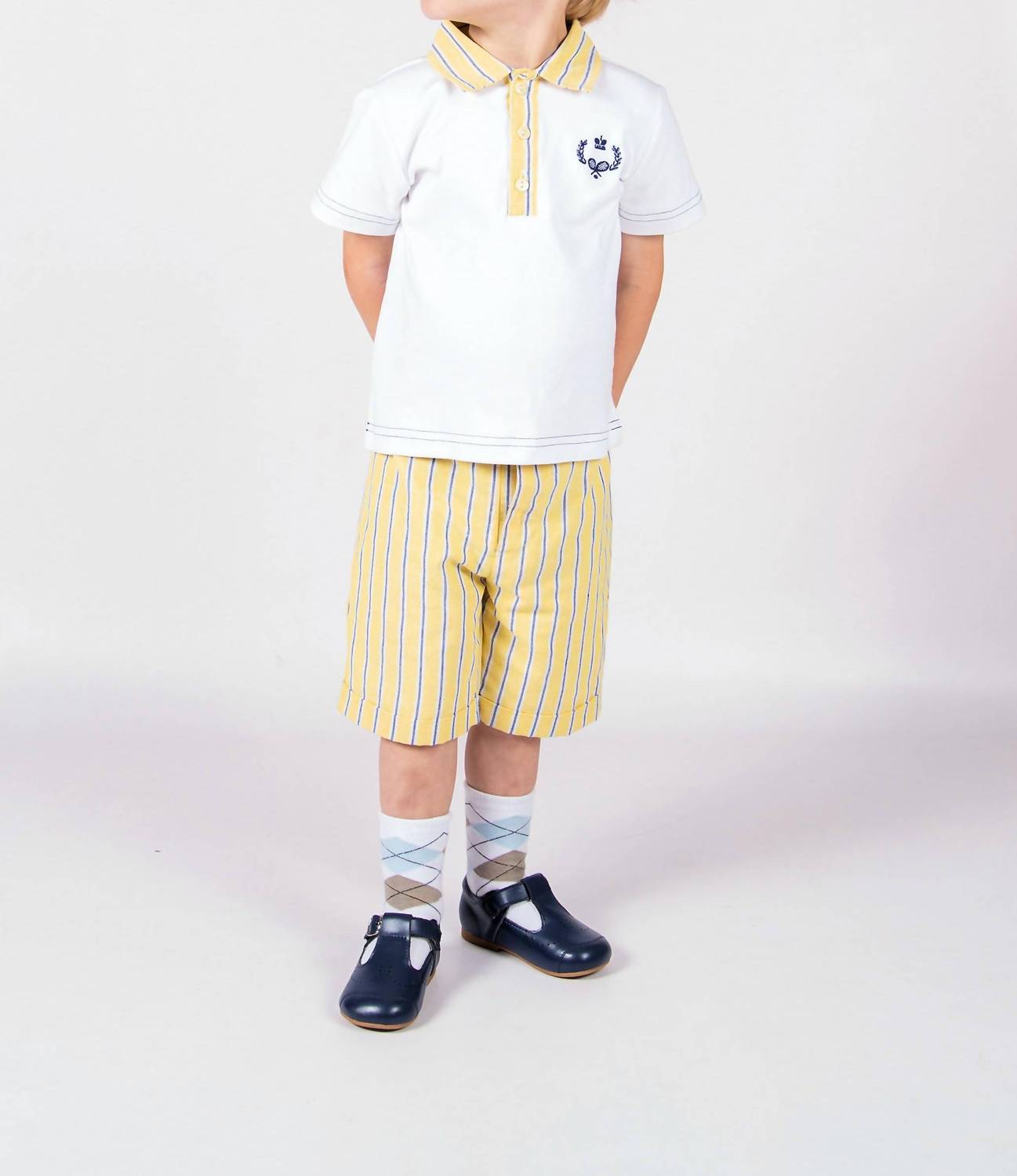 Beau Kid Stripe T-shirt & Shorts Set in white - item