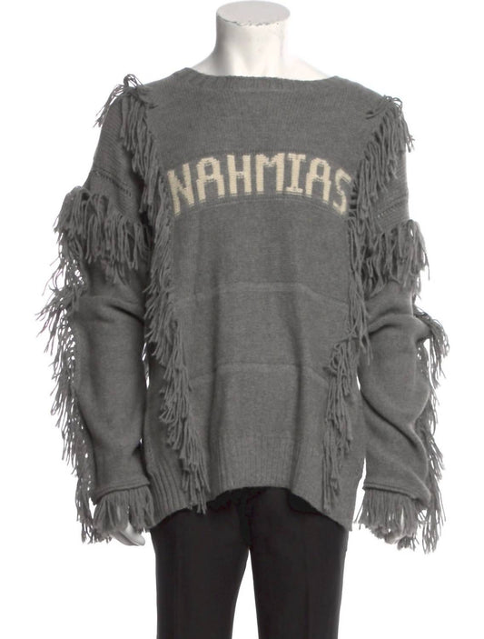 Nahmias - Women's Crewneck Poncho Fringe Sweater
