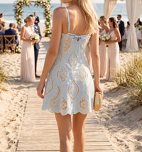 Baby Pink - Resort Lace Fit & Flare Mini Dress