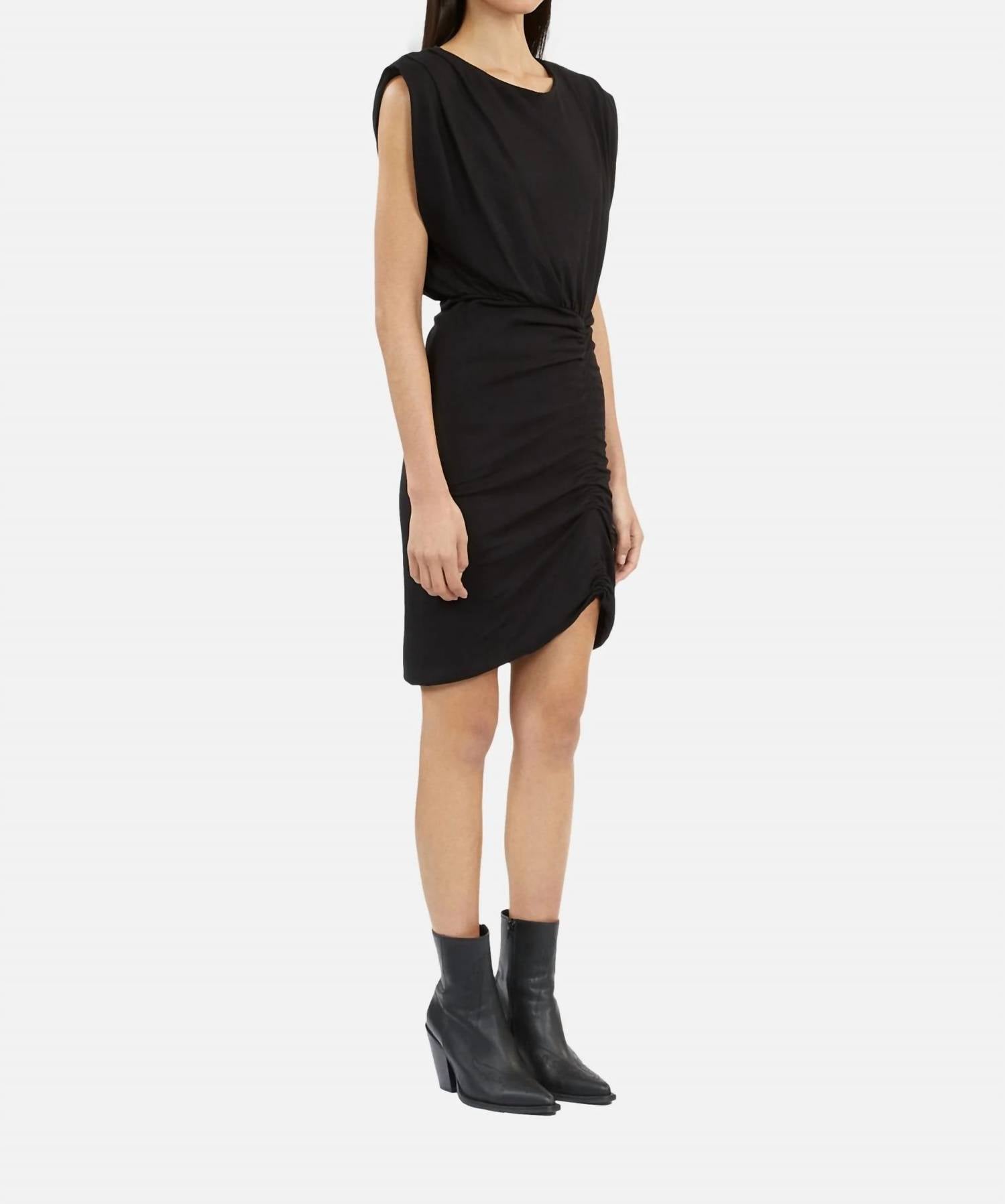 THE KOOPLES Ruched Little Dress in black - women's dress - detail view