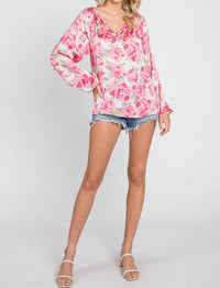 Emily Wonder - Satin Silky V Neck Blouse