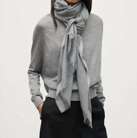 Johnstons of Elgin Unisex Ives Scarf in grey - women's scarf - view 6