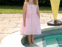 Rachel Riley - Girl's Striped Button Front Sun Dress
