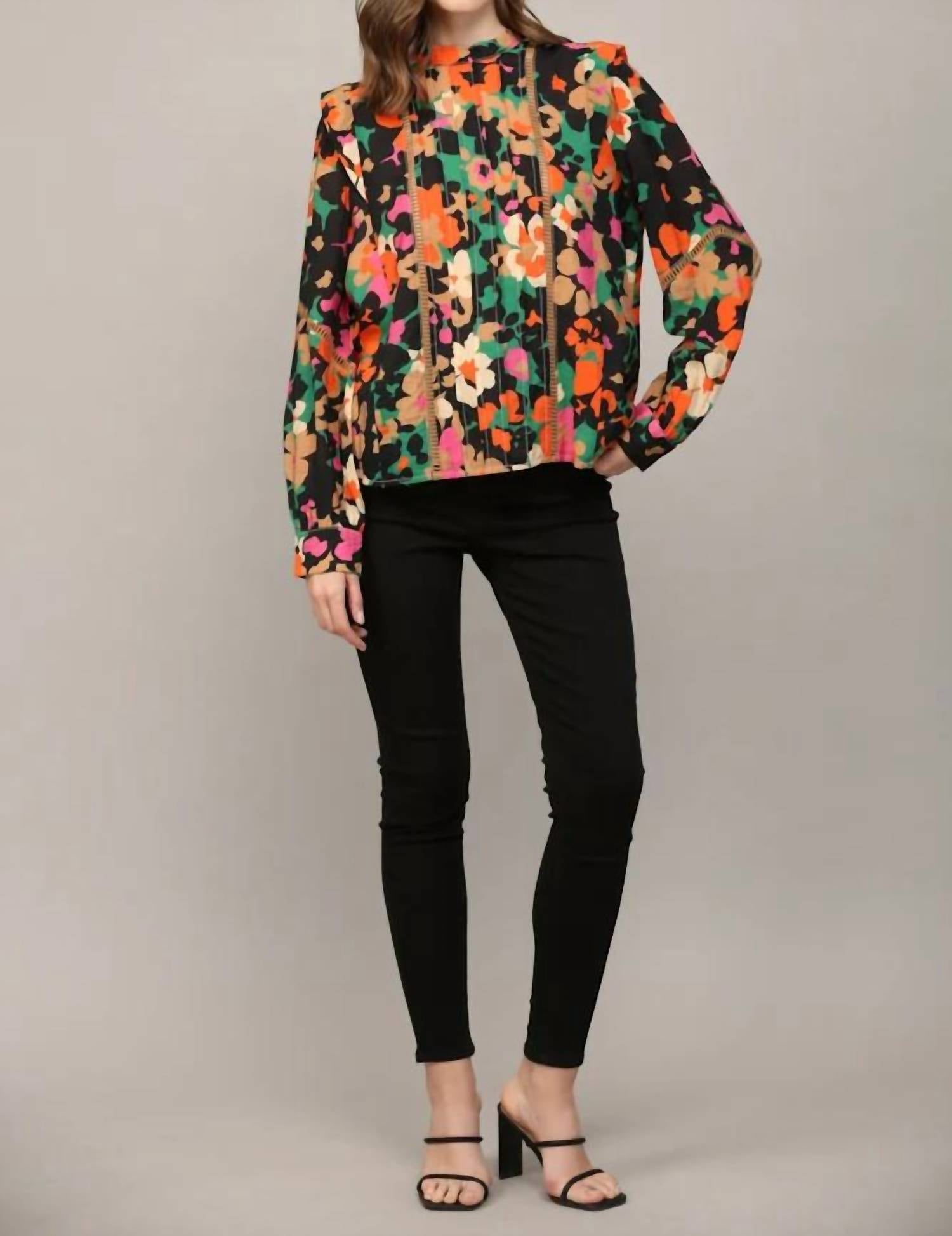 Fate - Marigold Tucked Lace Insert Blouse