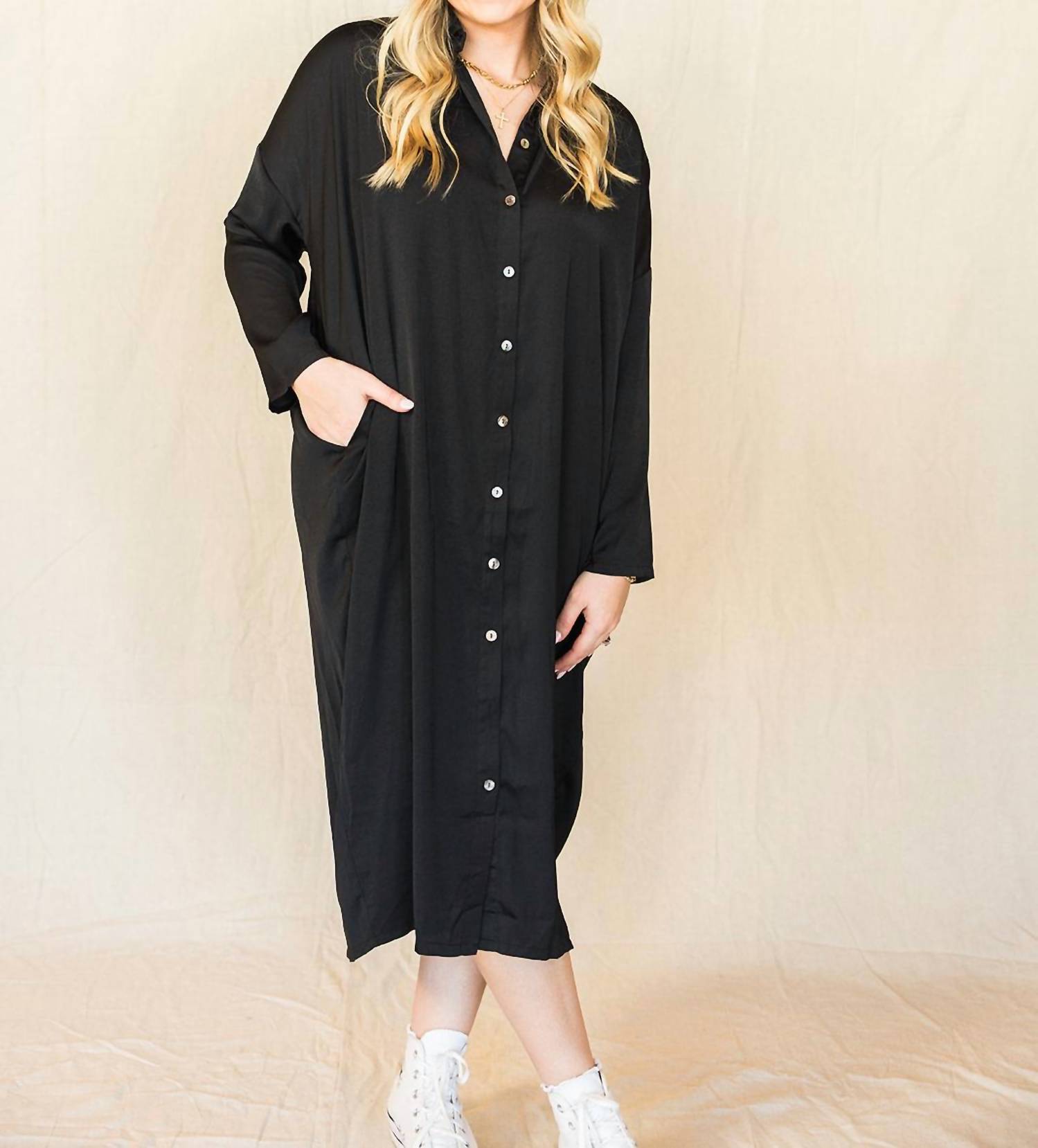 Before You Collection - Satin Oversized Shirt Dress