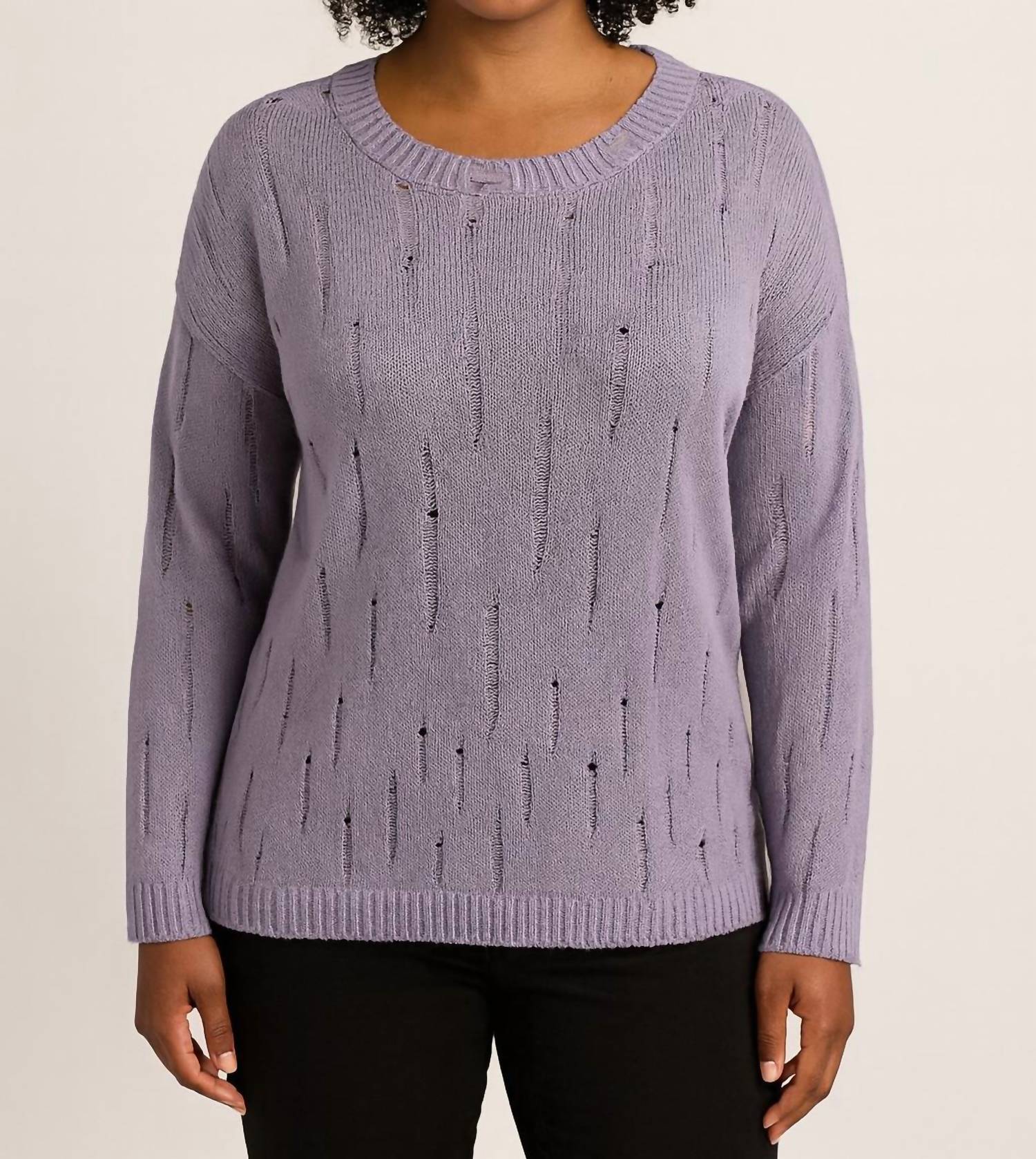 Planet By Lauren G. - Undone Boat Neck Sweater