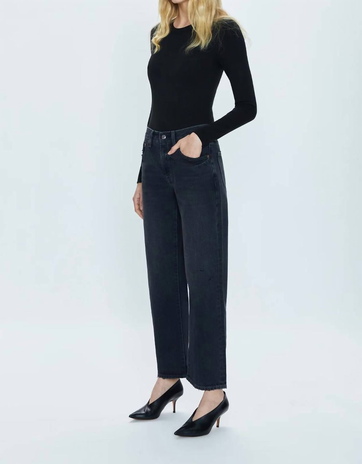 Pistola - Lexi Mid Rise Bowed Straight Leg Jeans