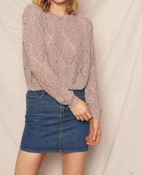 En Creme - Long Sleeve Knit Sweater Top