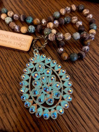 Pink Panache - Women's Crackle Santa Fe Necklace