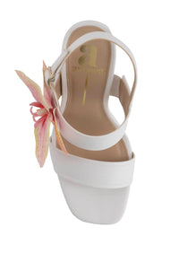 Andrea Women's Spring Heeled Sandals in white - women's sandal - detail view