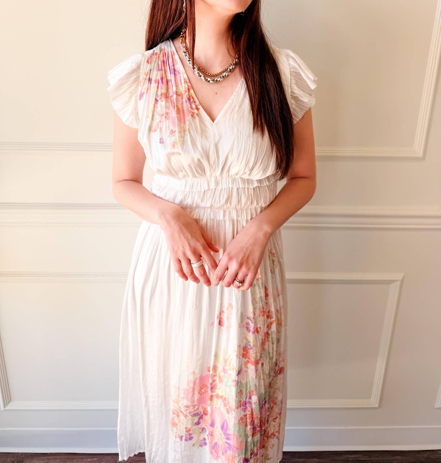 Current Air - Blossom Breeze Pleated Midi Dress