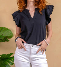 Paparazzi - Linen Jersey Ruffle Tank