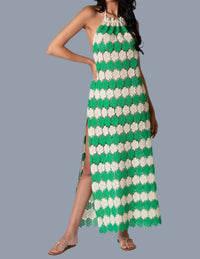 Miguelina - Meena Two-tone Cosmos Flower Lace Dress