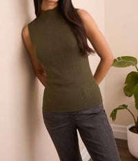 Tribal - Sleeveless Mock Neck Top - Plus