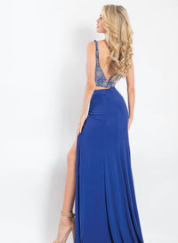 Rachel Allan - Two-piece Jersey Embroidered Gown With High Slit
