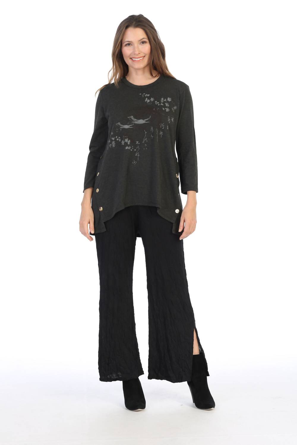 Jess & Jane - Thousand Miles Baby Terry Button Accent Top