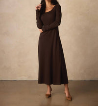 The Normal Brand - Normal Rib Long Sleeve Midi Dress