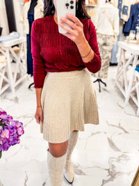Sunday Edition - Women's Biscotti Ribbed Mini Skirt