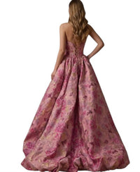 Couture Lee - Jacquard Flowers Prom Dress