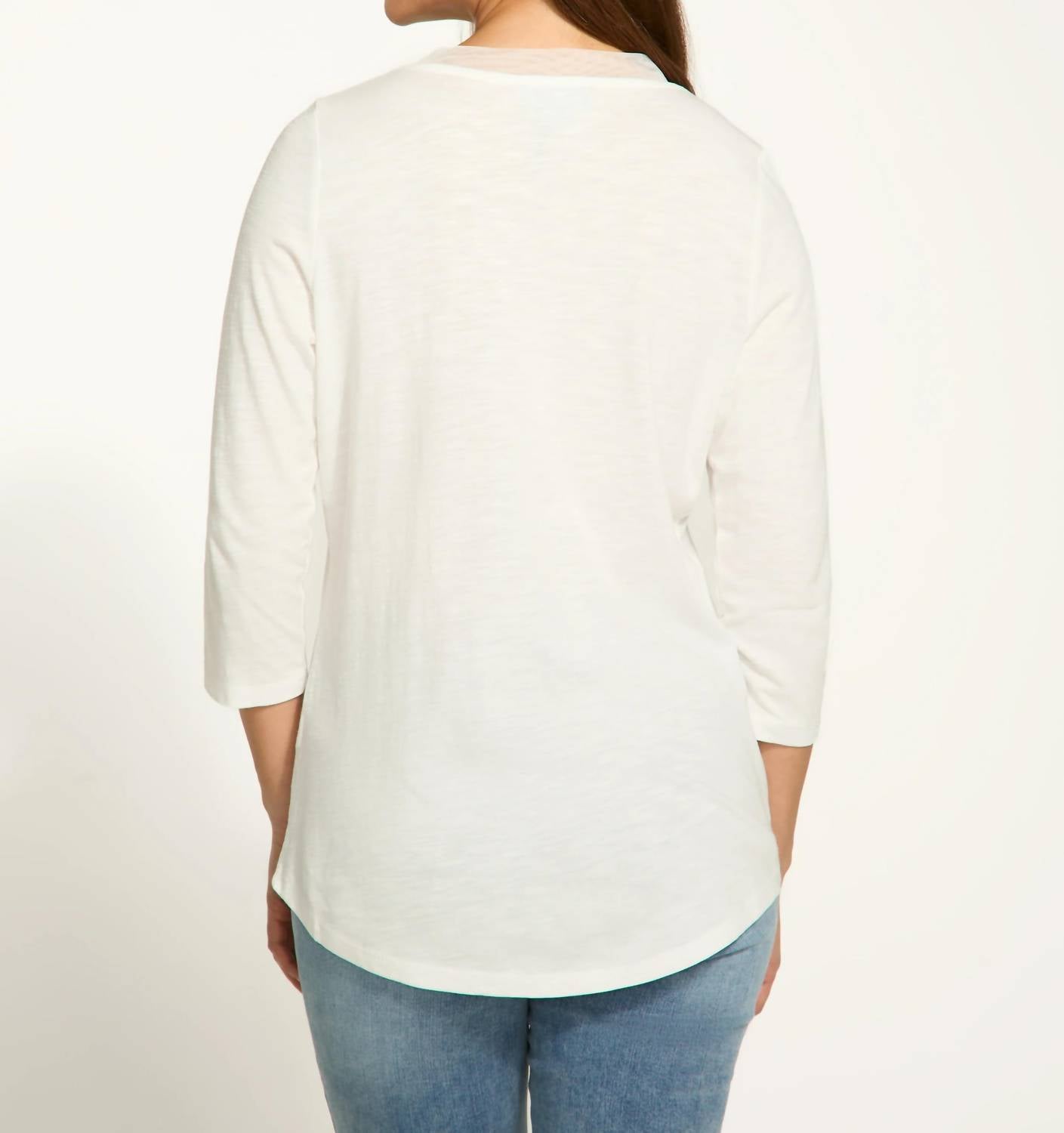 Fdj - V-neck Sheer Top