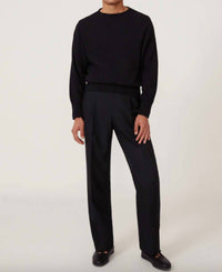 Stoffa Crewneck Cotton Mouline Sweater in charcoal - men's sweater
