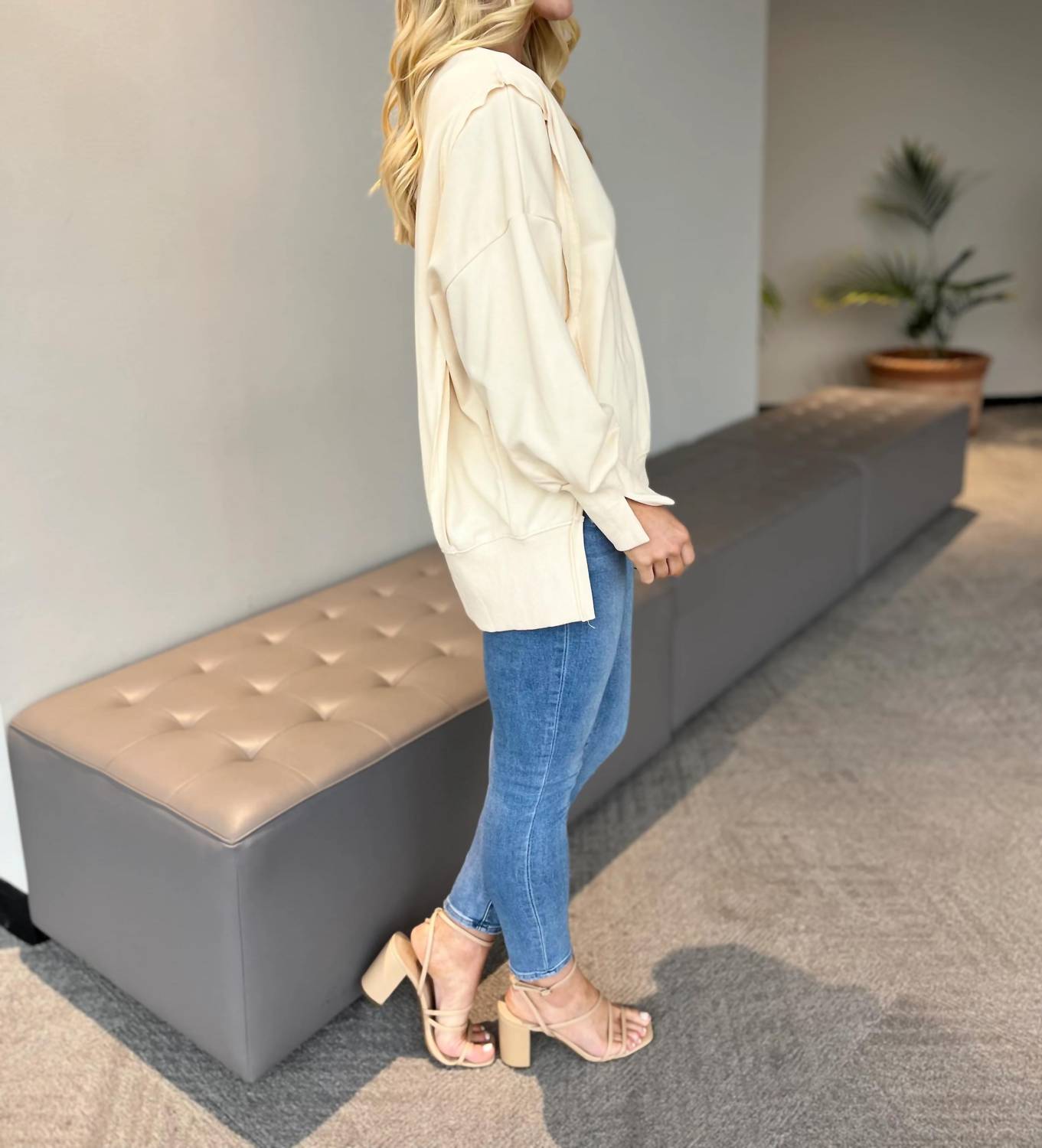 Carole Christian - Long Sleeve Cotton Blend Pullover