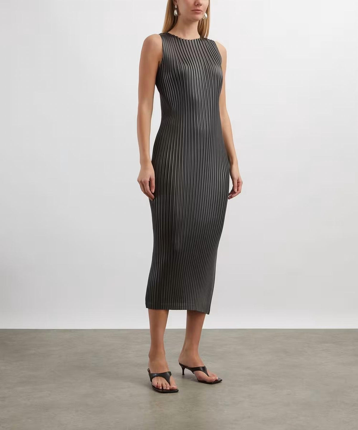 Issey Miyake - Glossed Metal Pleats Dress