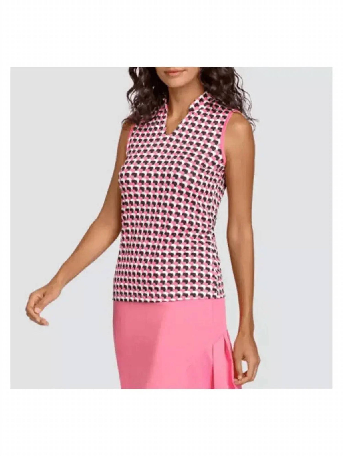 Tail - Ollie Novelty Collar Top Stacked Cubes Sleeveless Polo