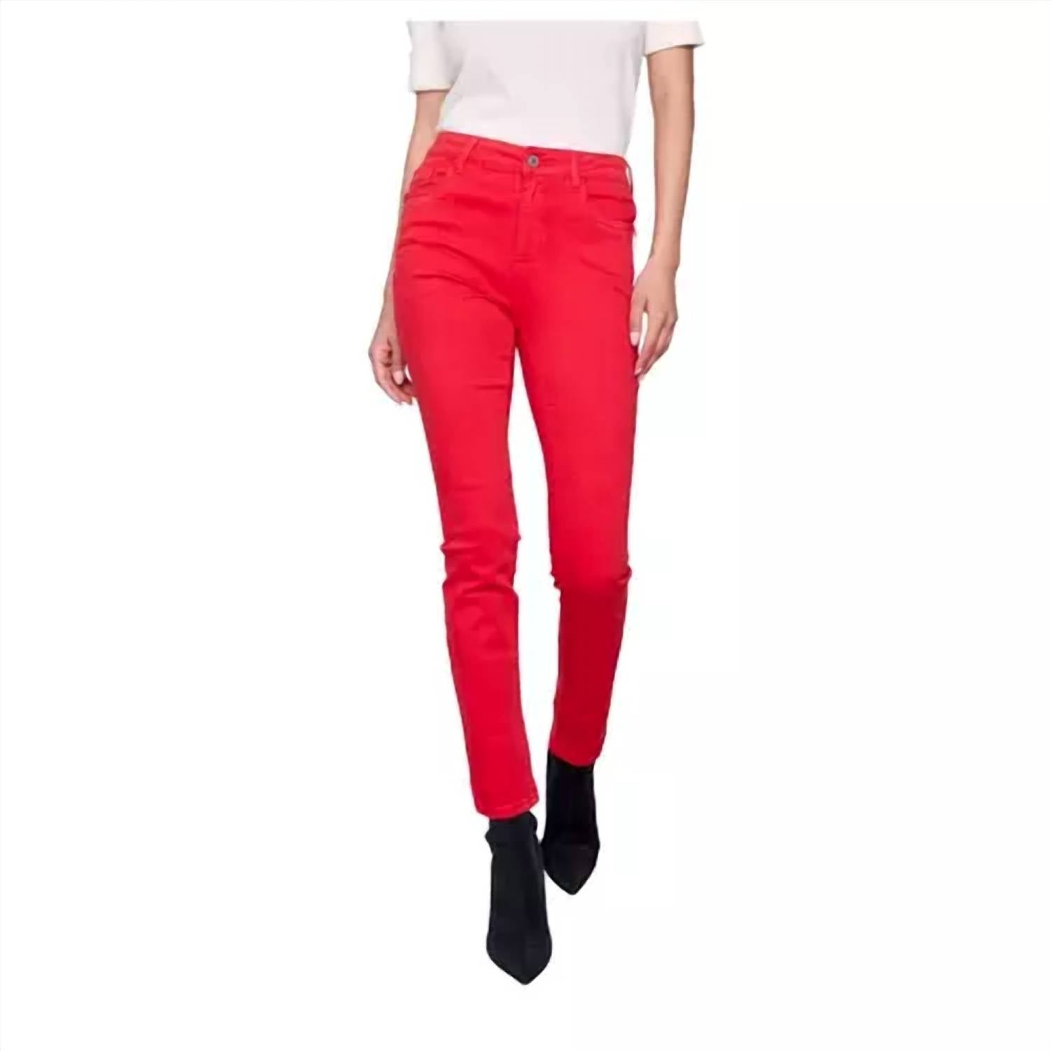 CHARLIE B High Waist Skinny Jeans in canneberg cranberry - women's jeans