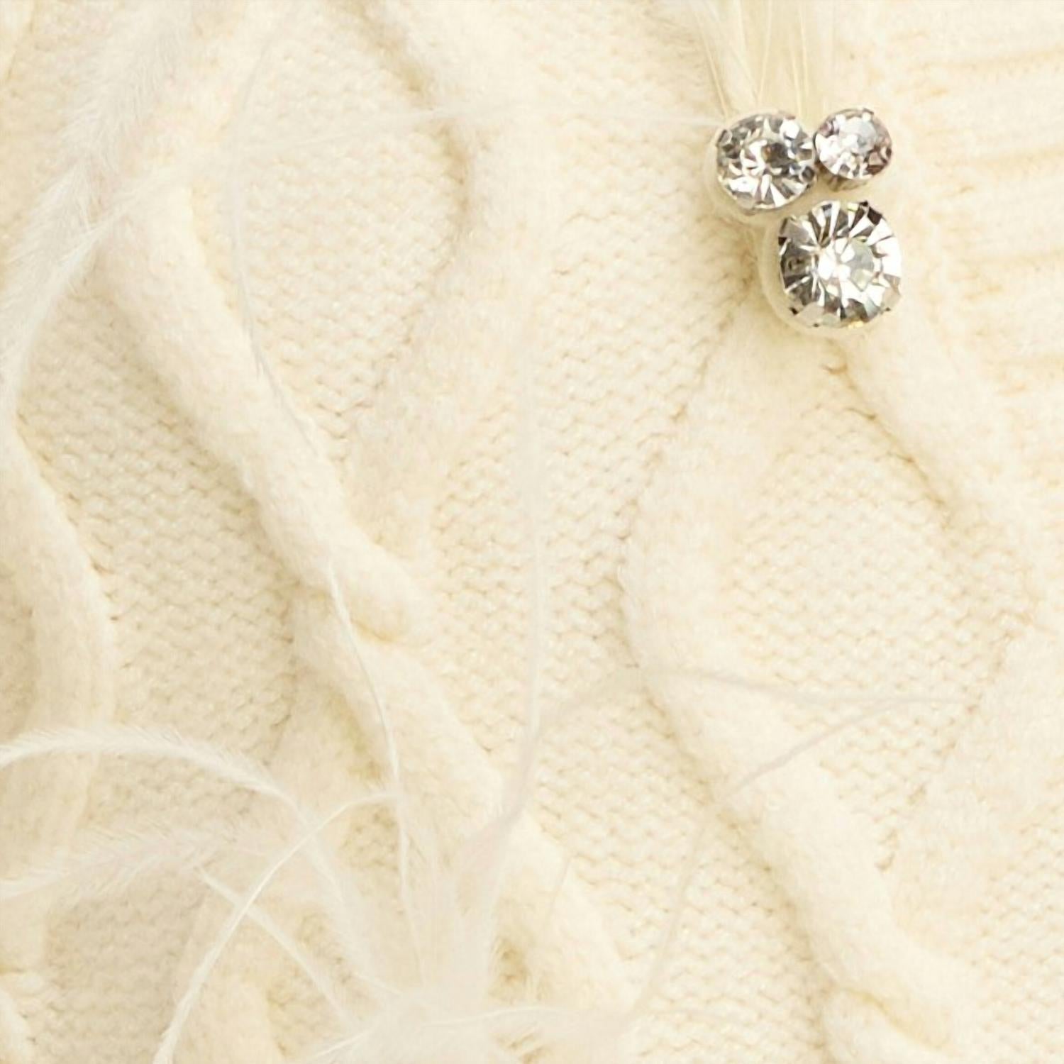 ALLISON NEW YORK Briar Sweater Top in ivory - women's sweater - detail view